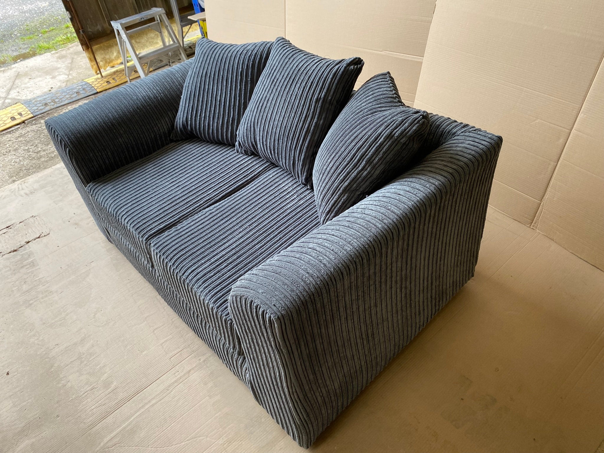 Grey jumbo best sale cord sofa