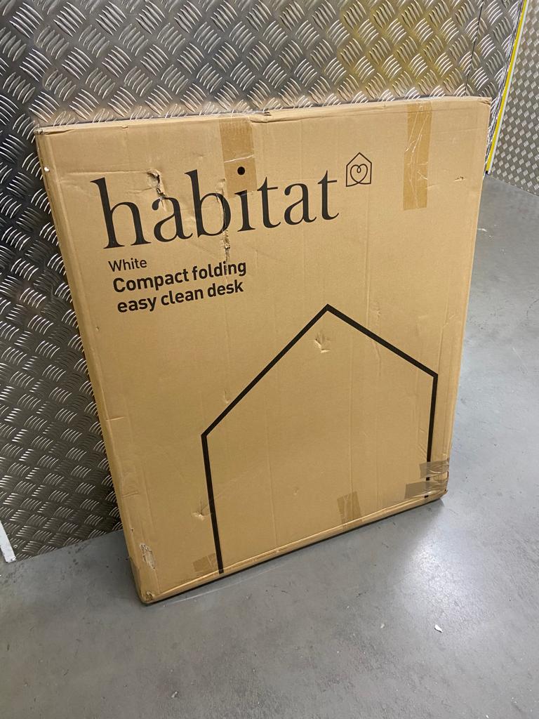 New Habitat Compact Folding Office Desk White Mike & Sons All